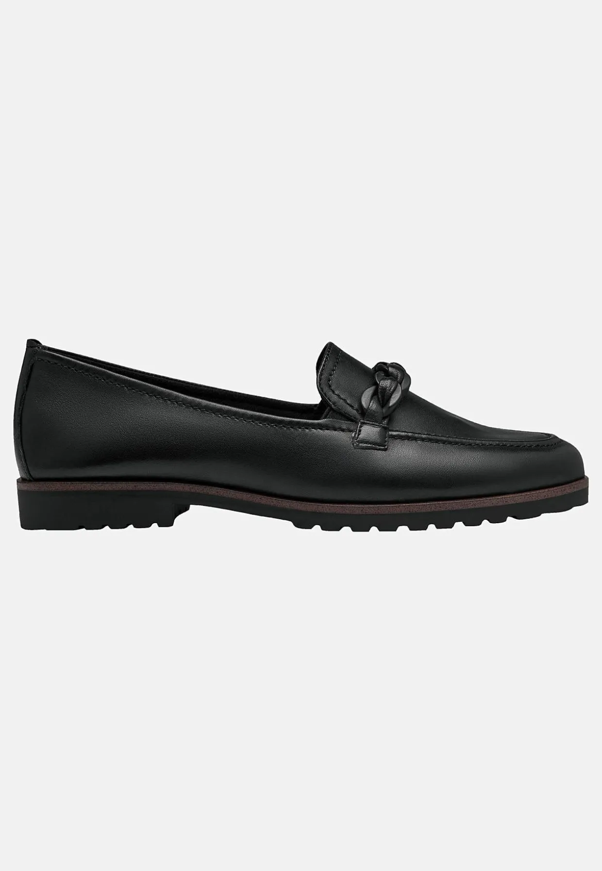 Bekväm skinnloafer med kedjedetalj