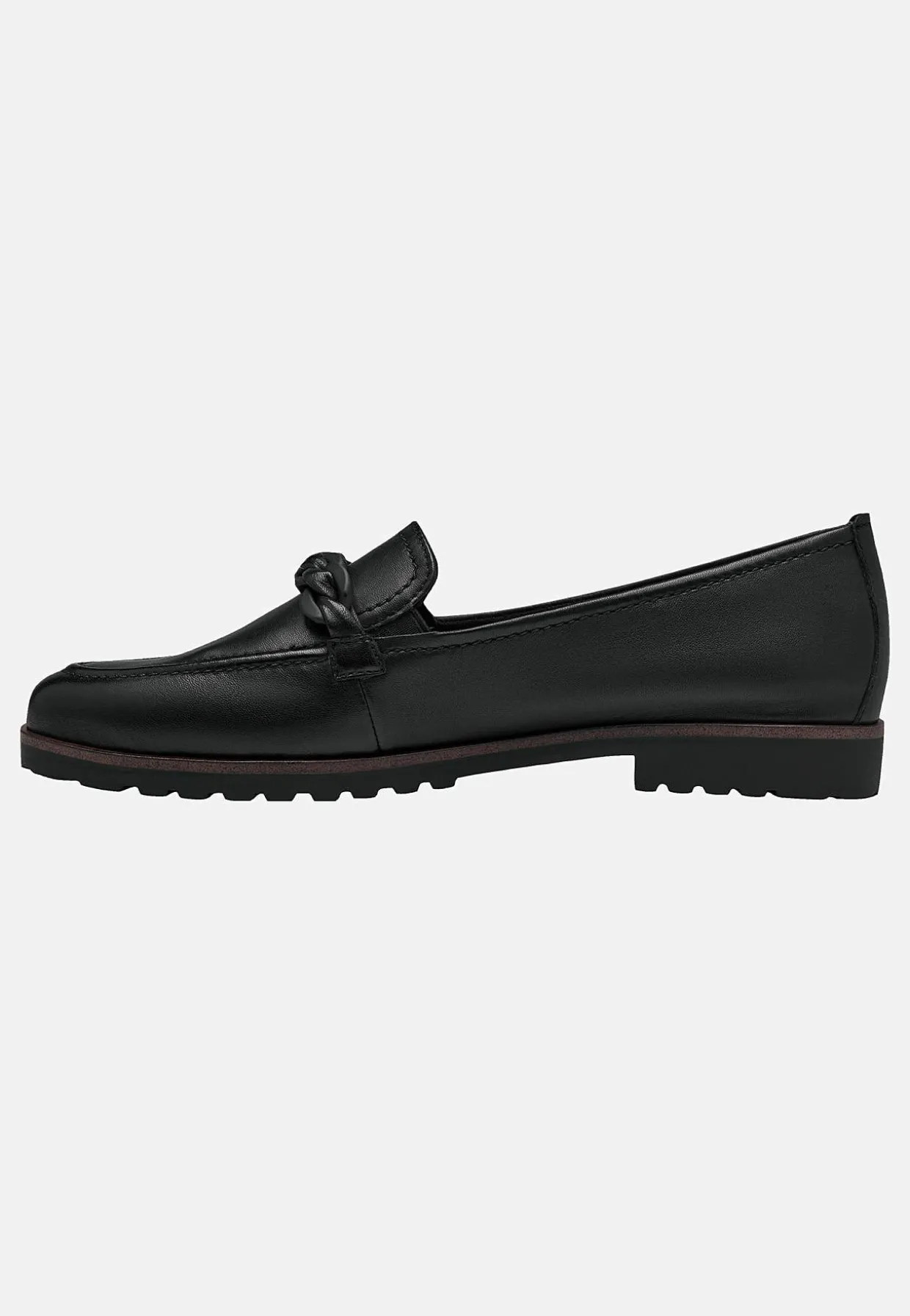 Bekväm skinnloafer med kedjedetalj