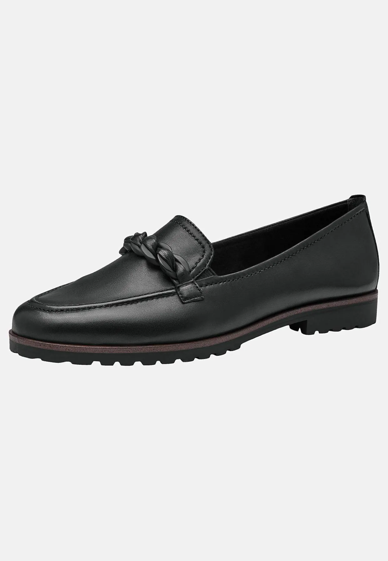 Bekväm skinnloafer med kedjedetalj
