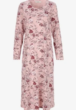 Blommigt nattlinne med långa ärmar