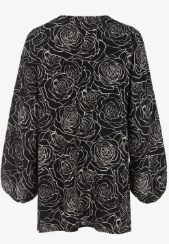 Blommönstrad blus i viskos
