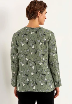 Blommönstrad blus med struktur