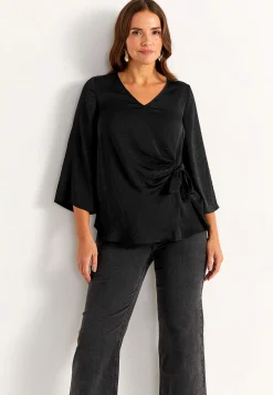 Blus med knytband