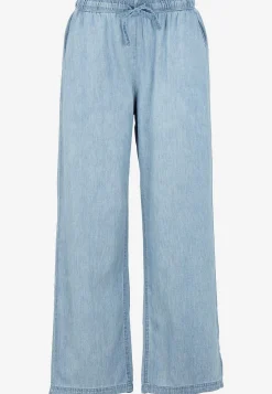 Byxa i denim med vida ben