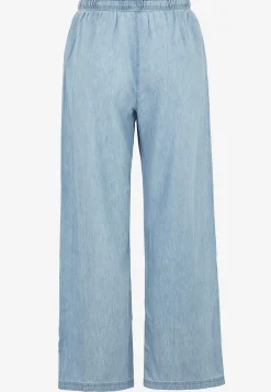 Byxa i denim med vida ben