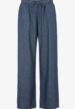 Byxa i denim med vida ben