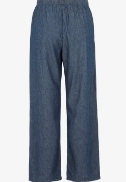 Byxa i denim med vida ben