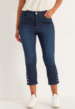 Caprijeans med femficksdesign