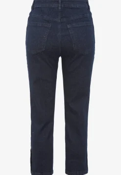 Caprijeans med femficksdesign