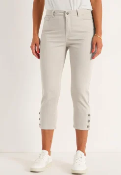 Caprijeans med femficksdesign
