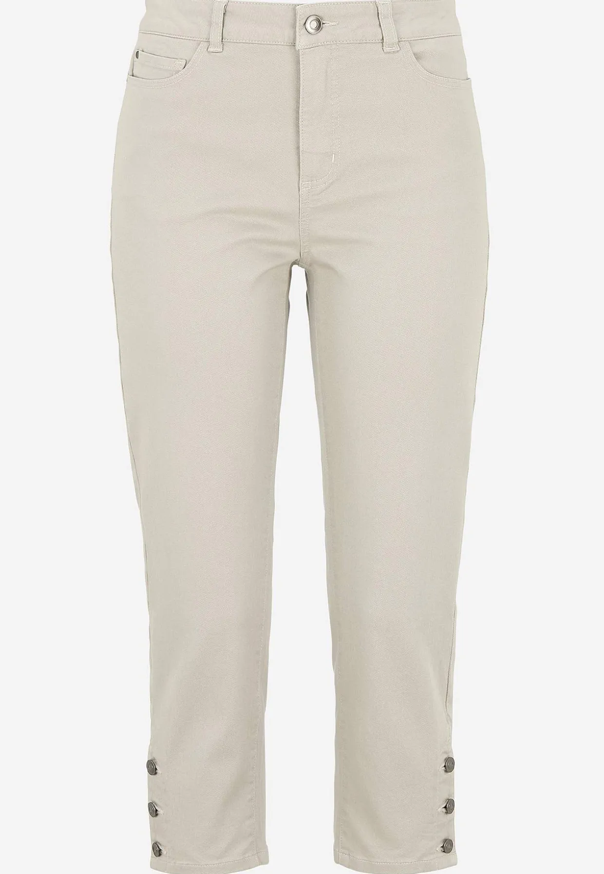 Caprijeans med femficksdesign