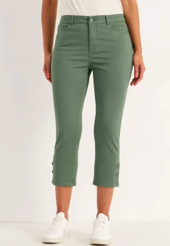 Caprijeans med femficksdesign