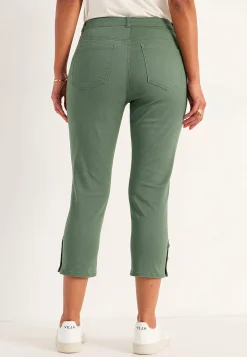 Caprijeans med femficksdesign