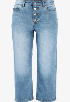Caprijeans med knappgylf