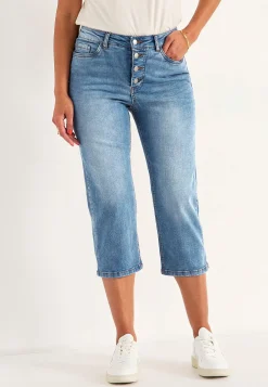 Caprijeans med knappgylf