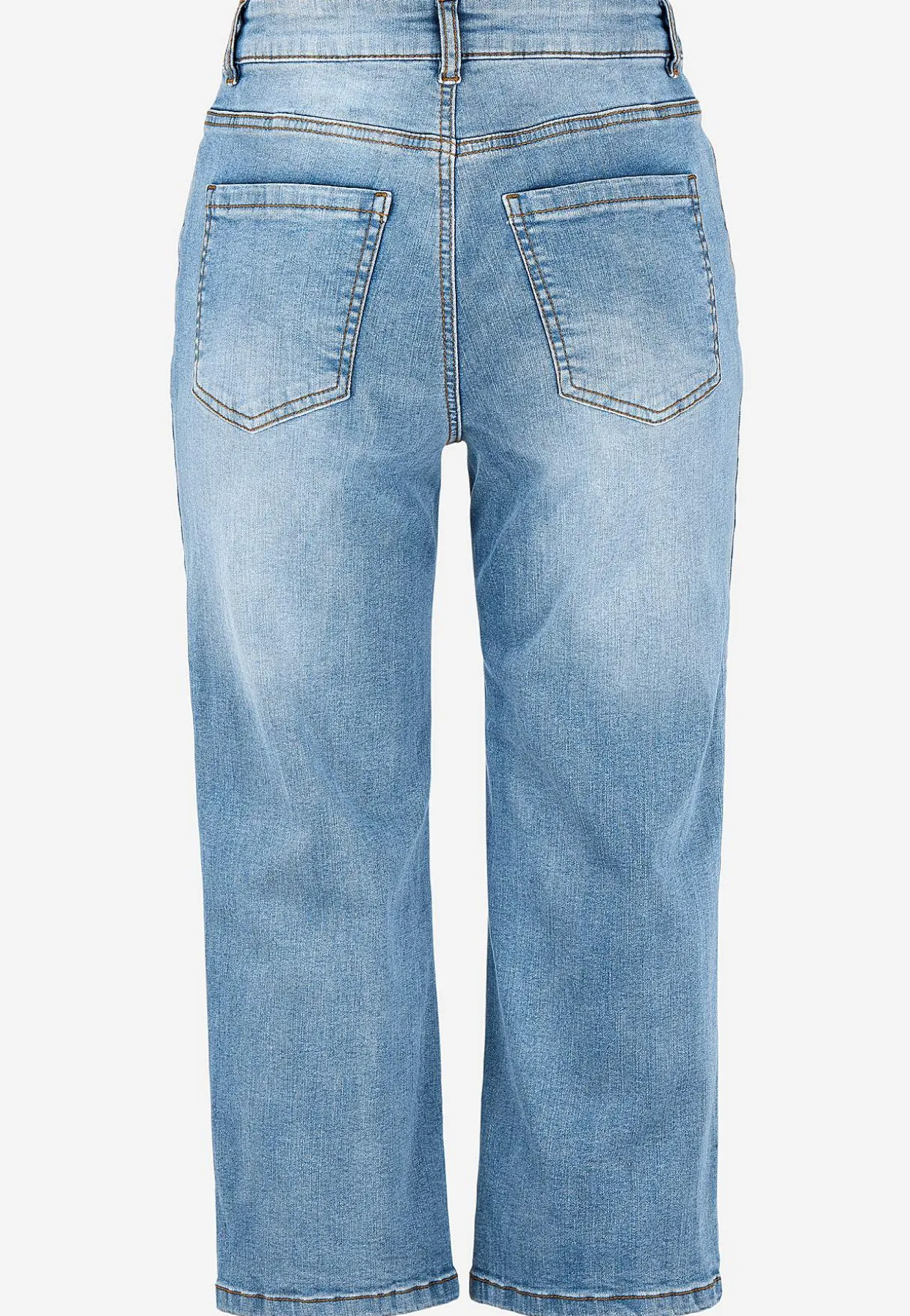 Caprijeans med knappgylf
