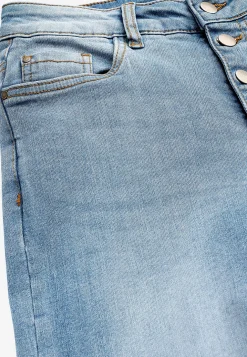 Caprijeans med knappgylf