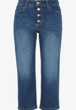 Caprijeans med knappgylf