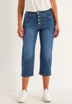 Caprijeans med knappgylf
