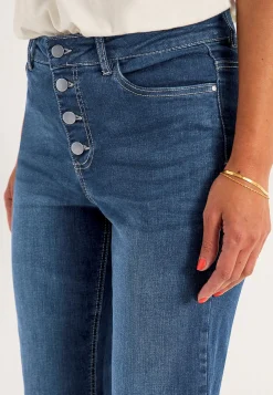 Caprijeans med knappgylf