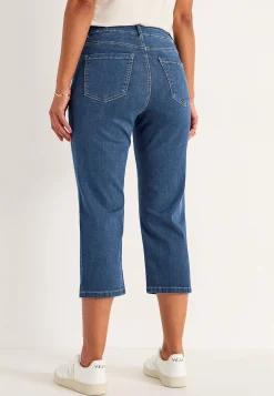 Caprijeans med knappgylf