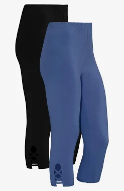 Caprileggings med fina detaljer 2-pack