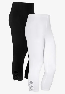 Caprileggings med fina detaljer 2-pack