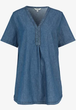 Denimtunika med dekorativ v-ringning