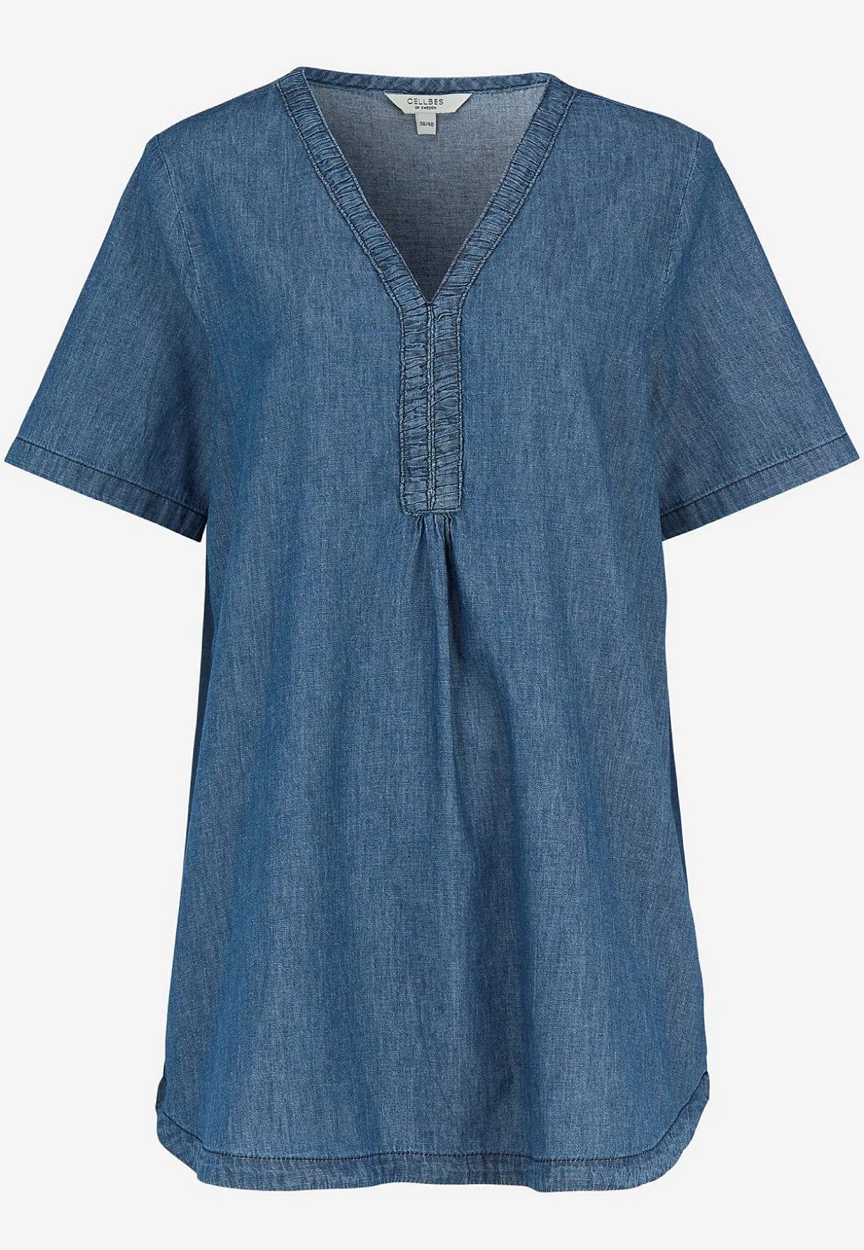 Denimtunika med dekorativ v-ringning