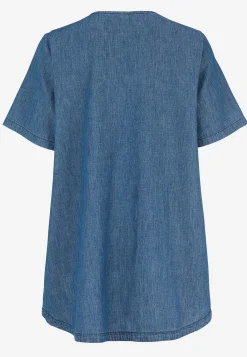 Denimtunika med dekorativ v-ringning