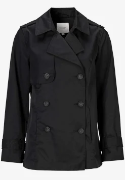 Dubbelknäppt, kort trenchcoat