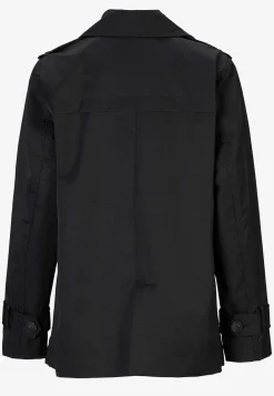 Dubbelknäppt, kort trenchcoat