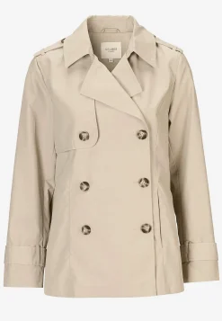 Dubbelknäppt, kort trenchcoat