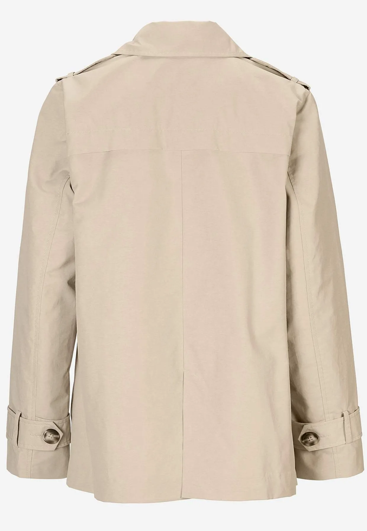Dubbelknäppt, kort trenchcoat