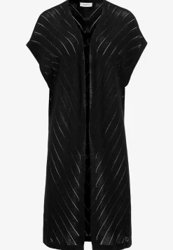 Finstickad cardigan med hålmönster