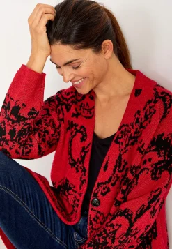 Jacquardstickad cardigan
