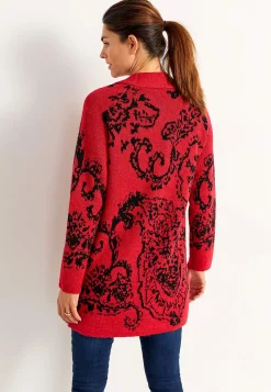 Jacquardstickad cardigan