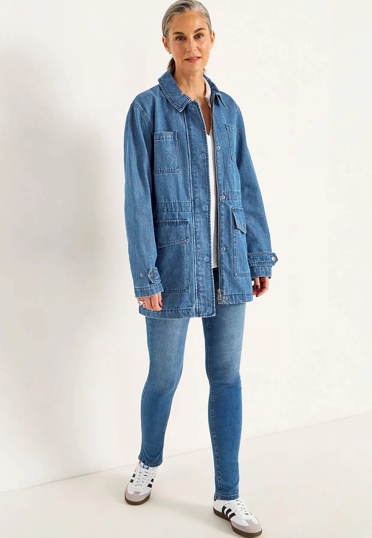 Jeansjacka med dragkedja