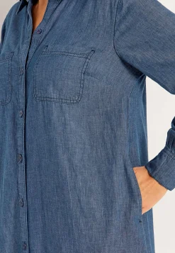 Jeansklänning med sidofickor