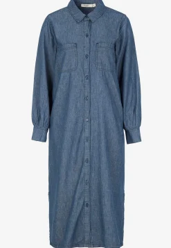 Jeansklänning med sidofickor