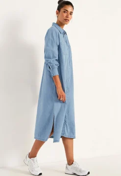 Jeansklänning med sidofickor