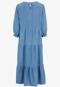 Jeansklänning med volanger