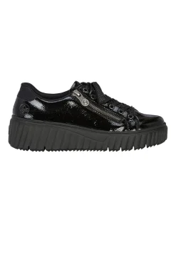 Lackad sneaker i skinn