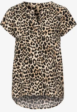 Leopardmönstrad viskosblus