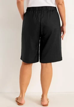 Linneshorts Premium med resår i midjan