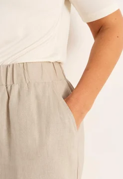 Linneshorts Premium med resår i midjan