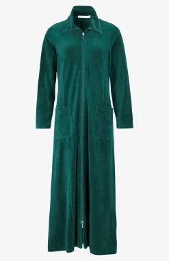 Lång morgonrock i velour Wilma