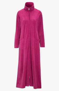 Lång morgonrock i velour Wilma