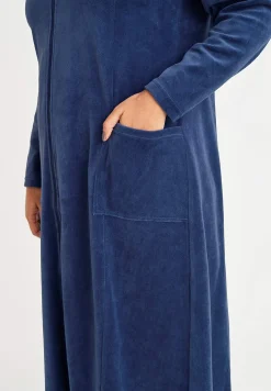 Lång morgonrock i velour Wilma