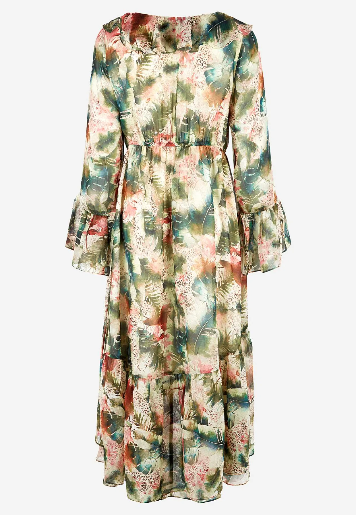 Mönstrad chiffongklänning